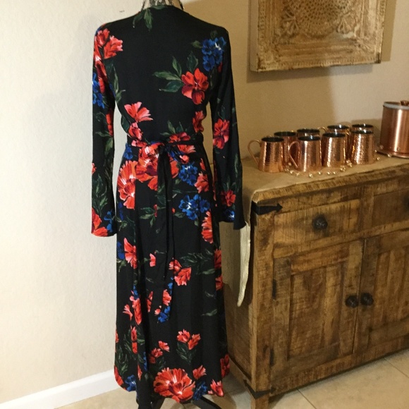 Floral Maxi Wrap Dress L - Picture 3 of 4